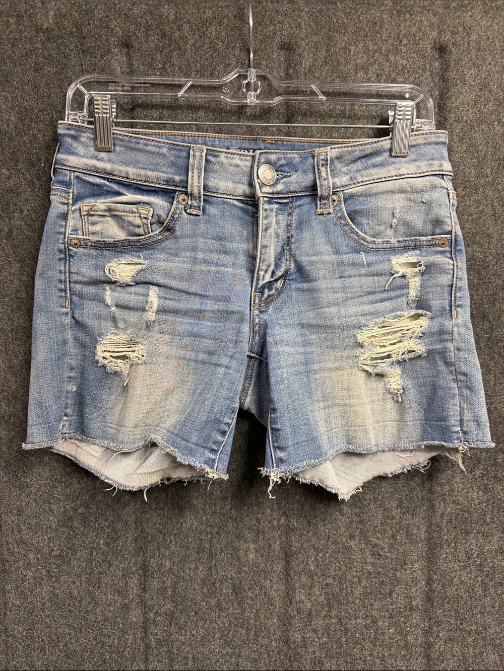 American Eagle Outfitters Light Blue Distressed Denim Shorts